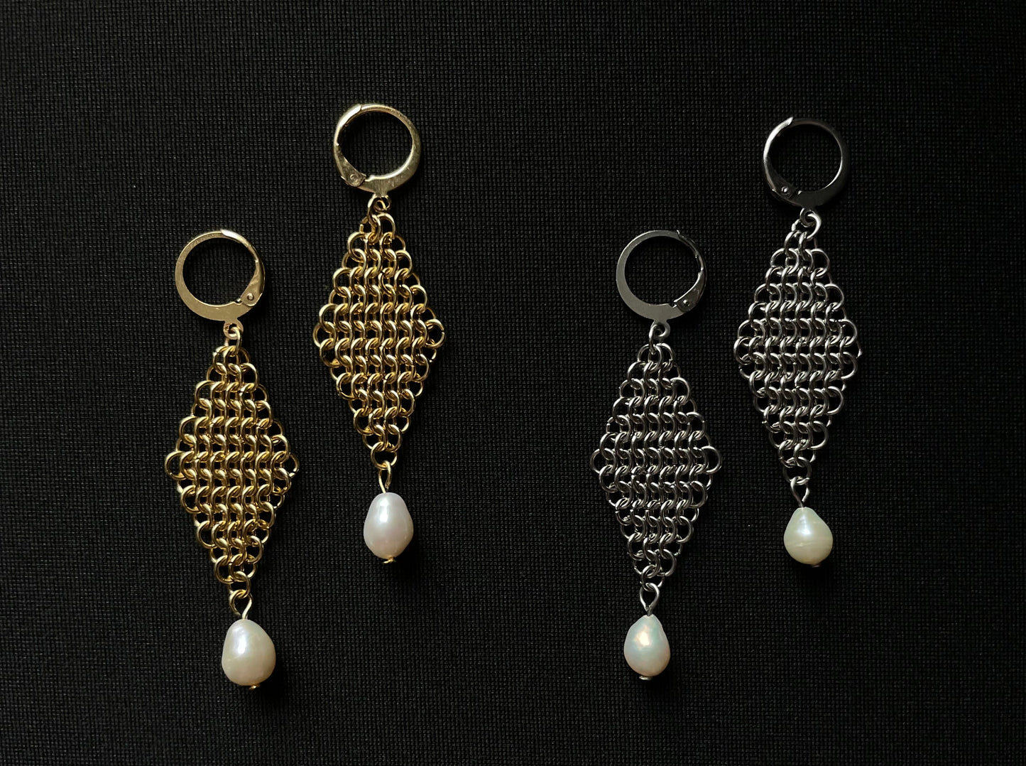 Chainmail Diamond Earrings