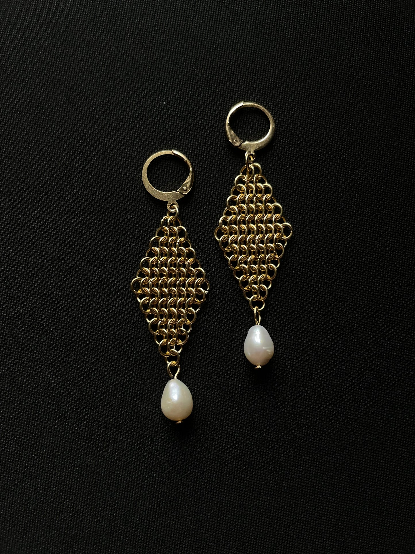Chainmail Diamond Earrings