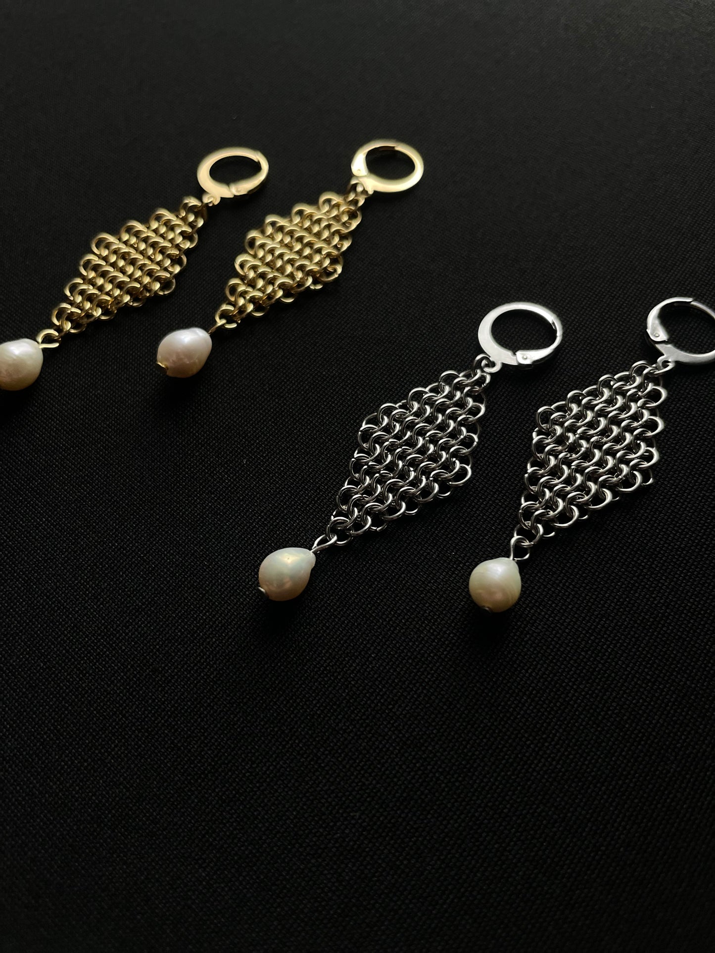 Chainmail Diamond Earrings