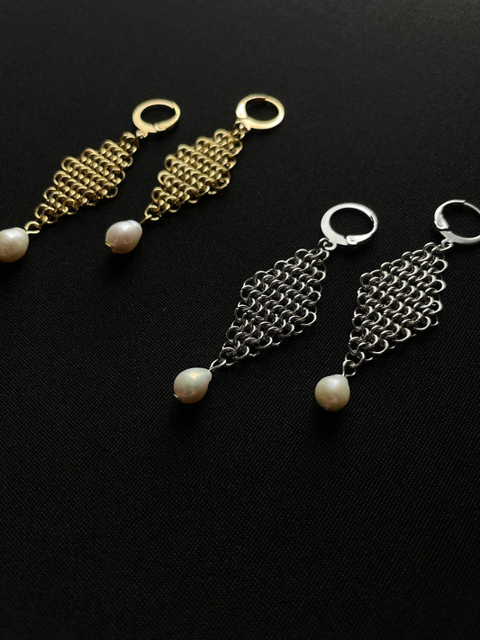 Chainmail Diamond Earrings