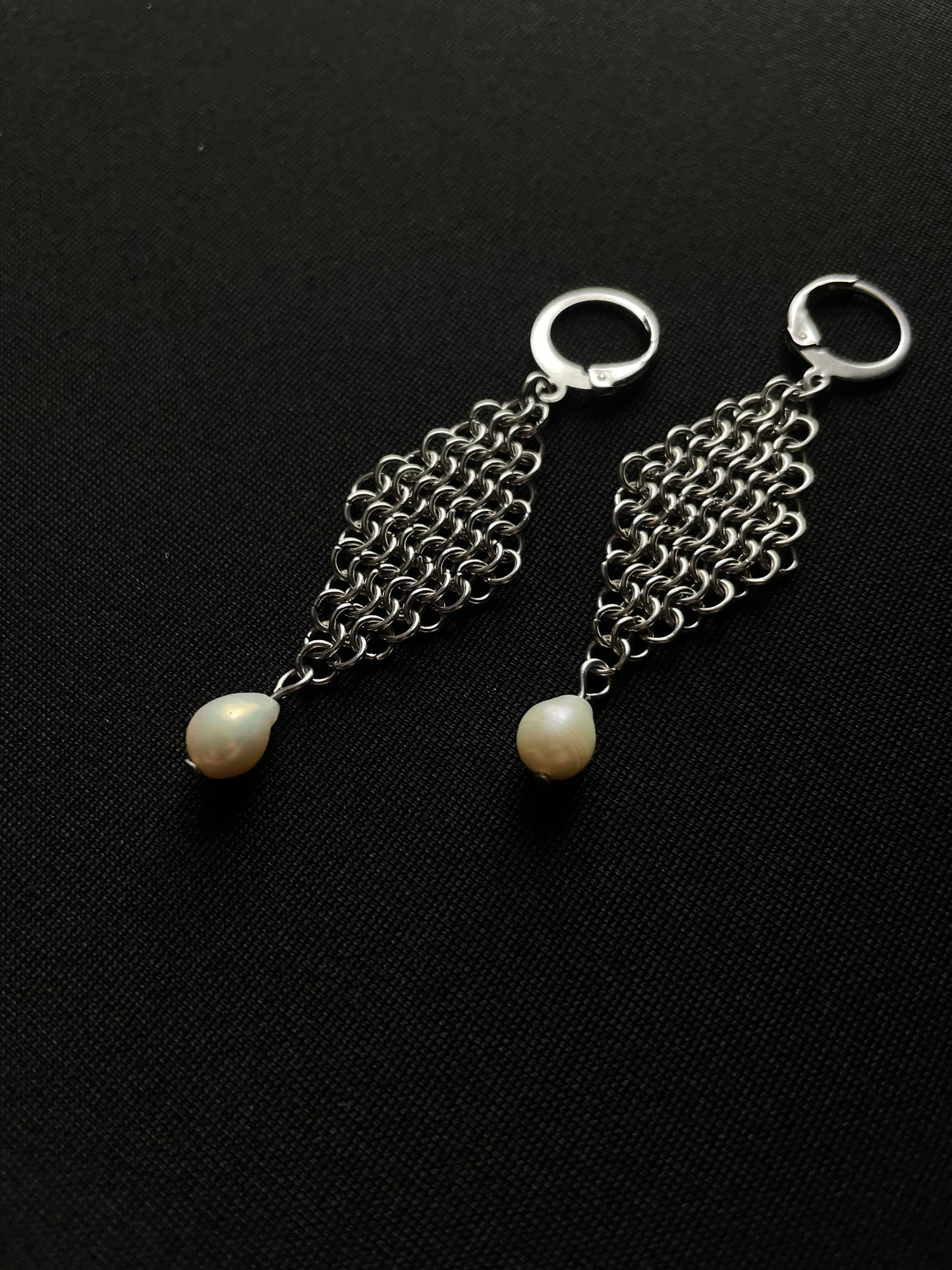 Chainmail Diamond Earrings