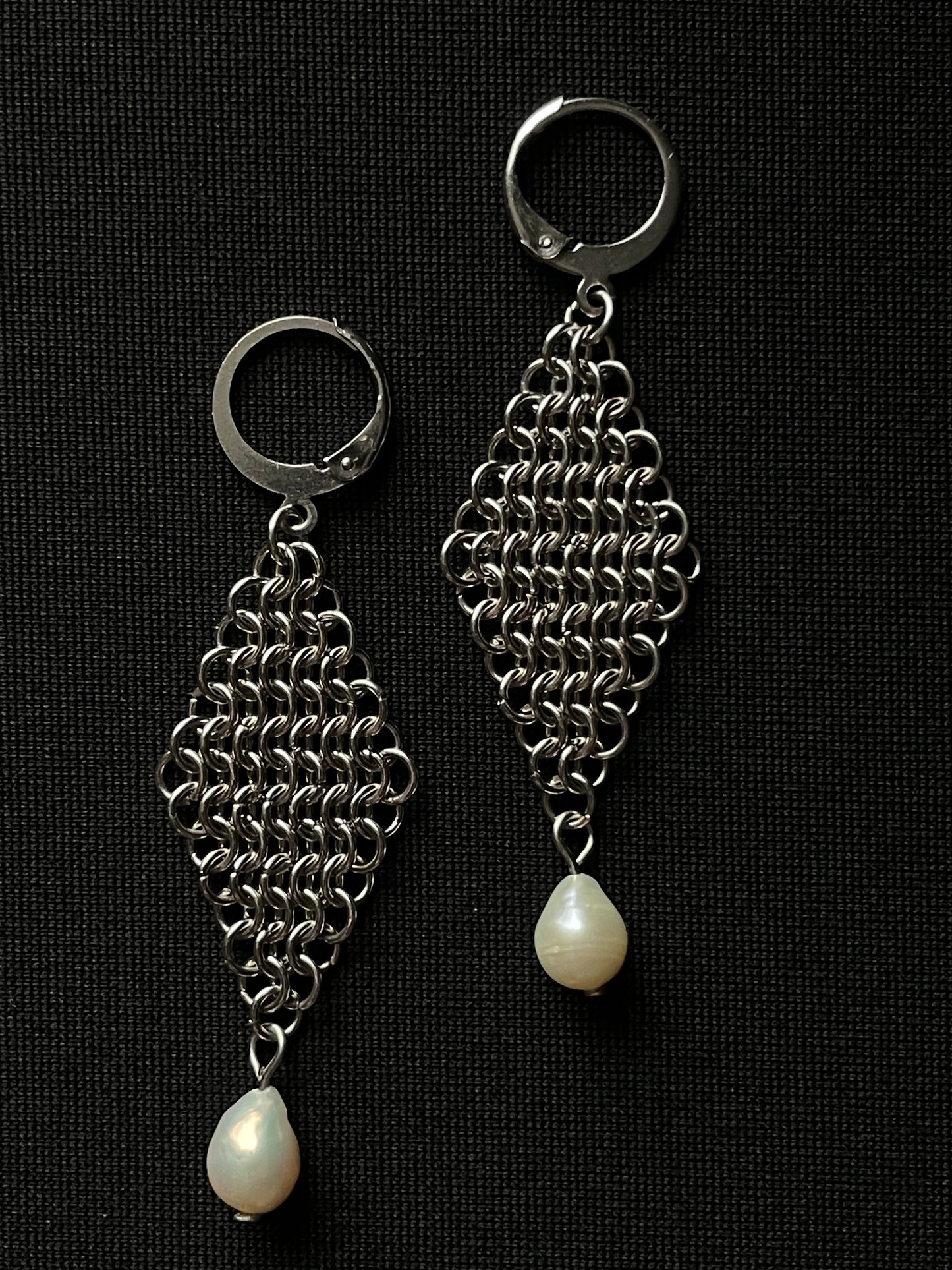 Chainmail Diamond Earrings