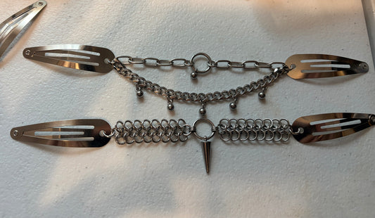 Chainmail double hair clip