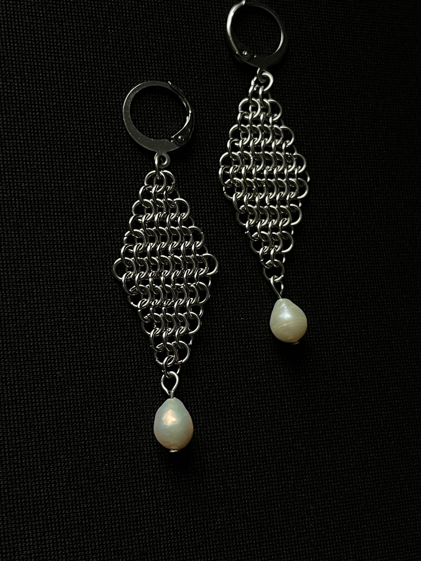 Chainmail Diamond Earrings