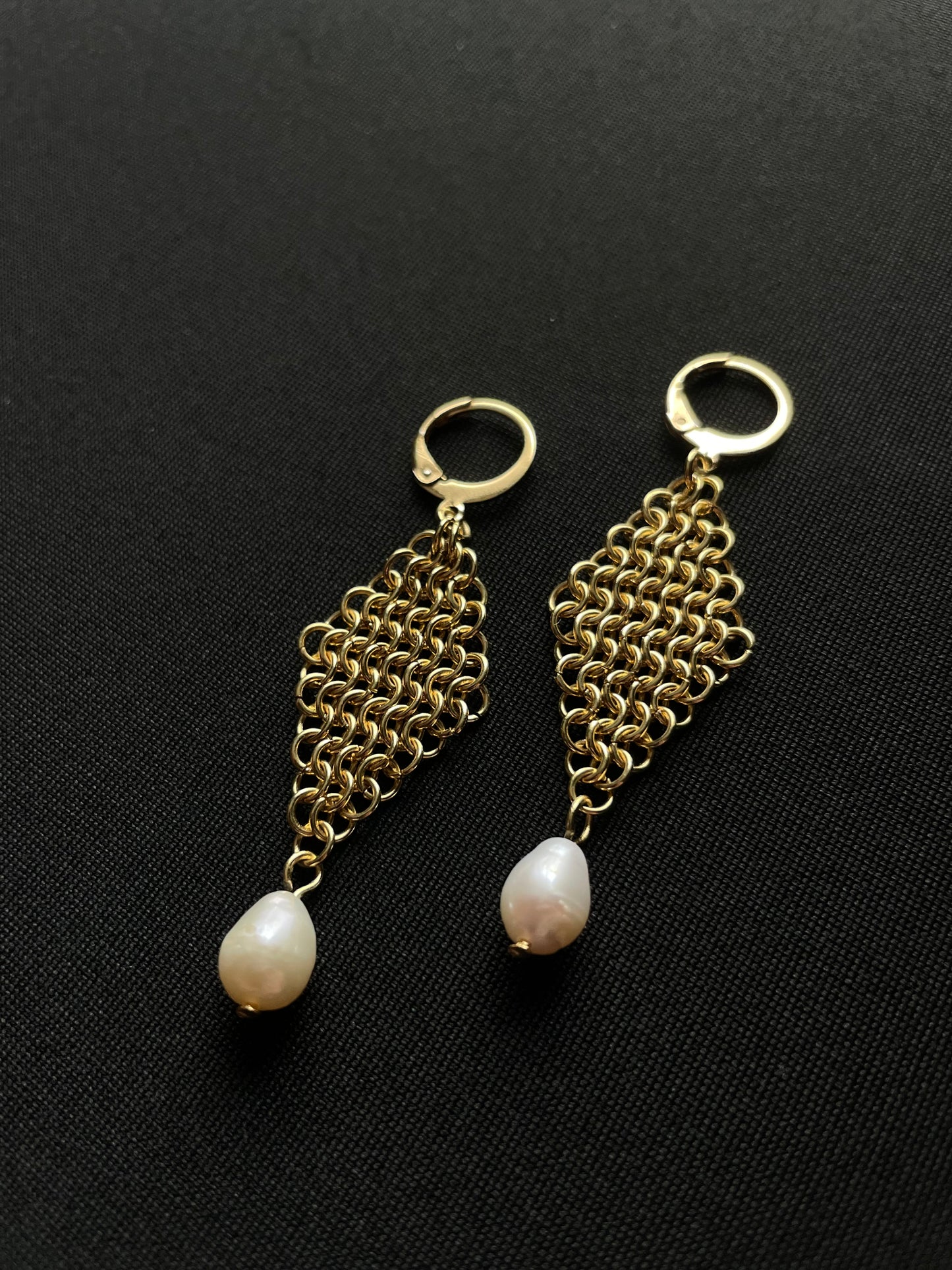 Chainmail Diamond Earrings