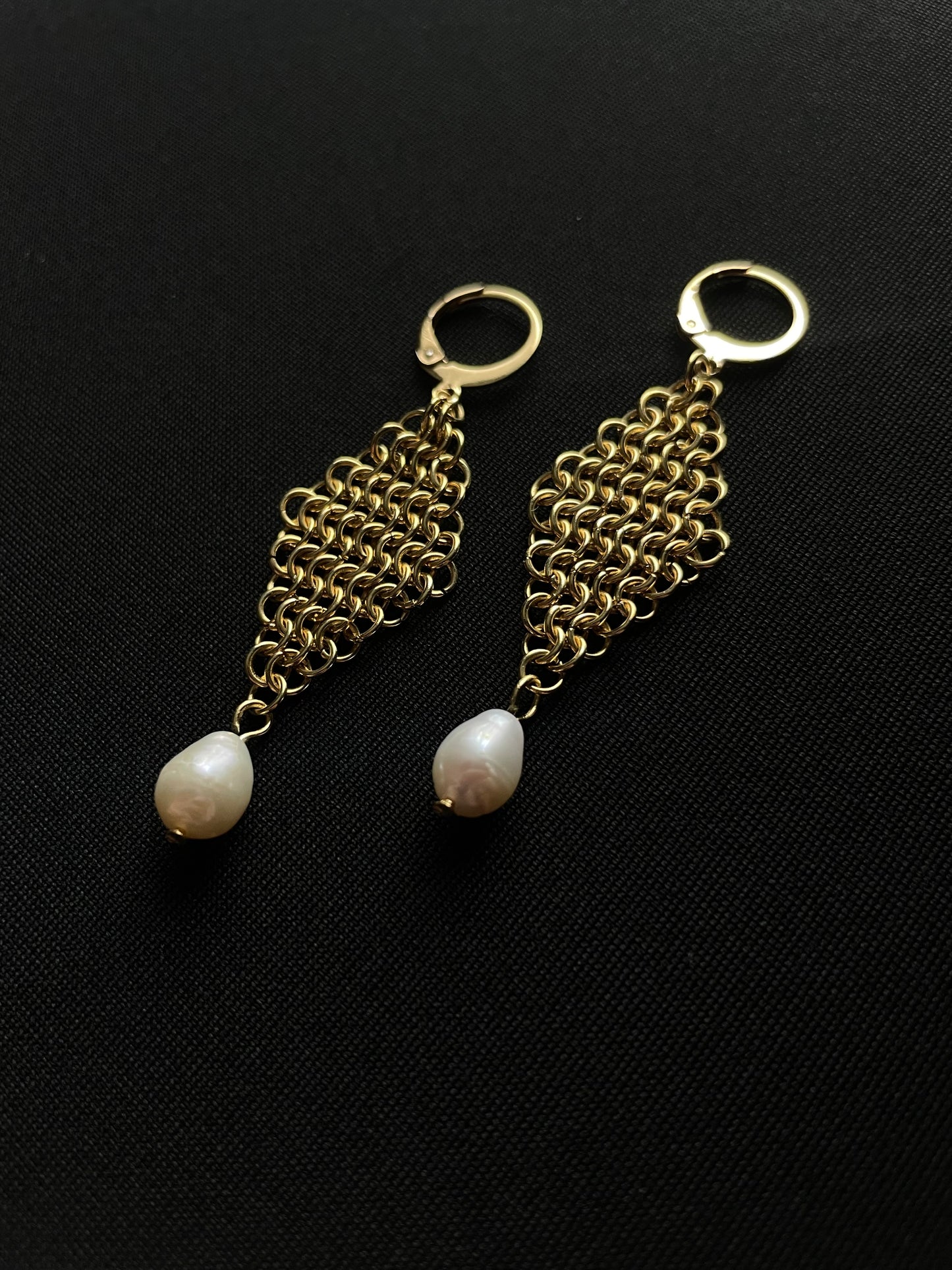 Chainmail Diamond Earrings