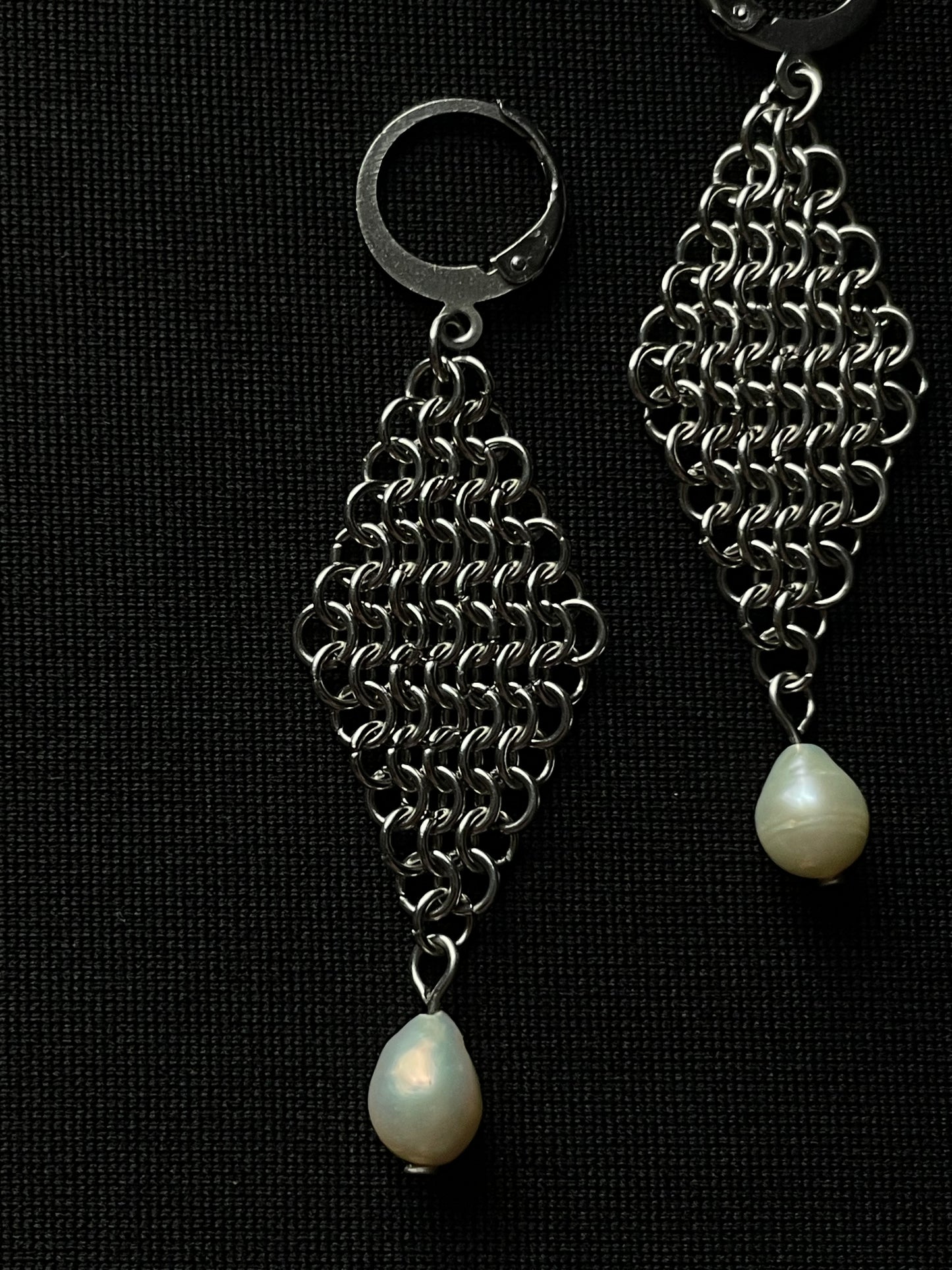 Chainmail Diamond Earrings