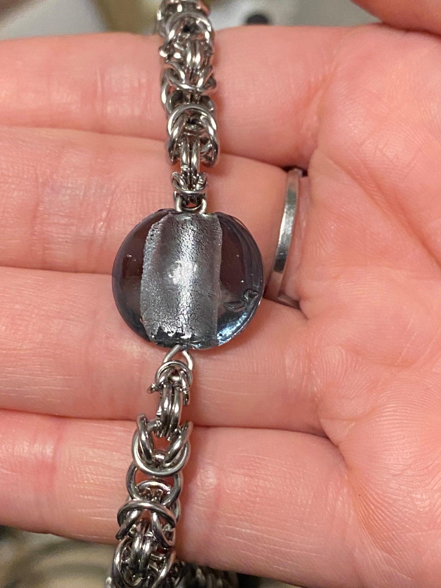 Glass Chainmail Bracelet