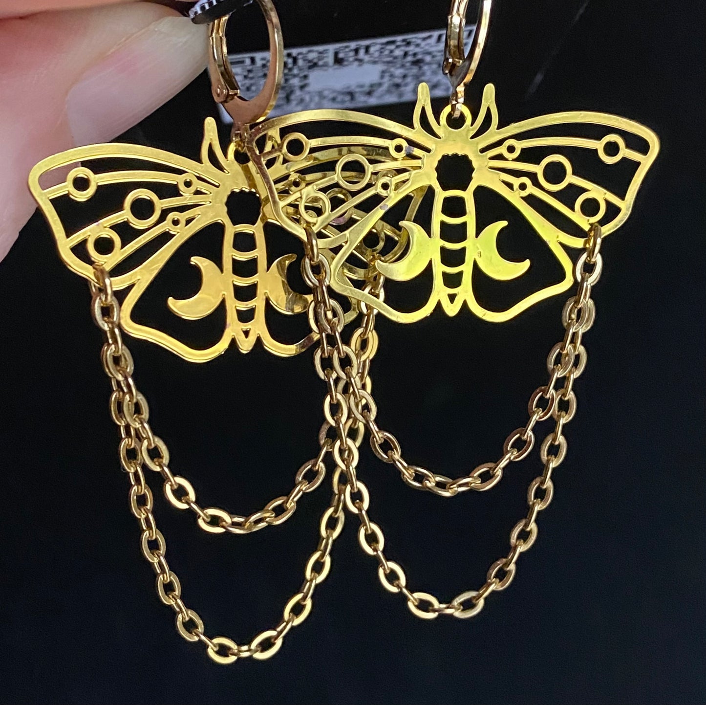 Moonlit Moth Earrings