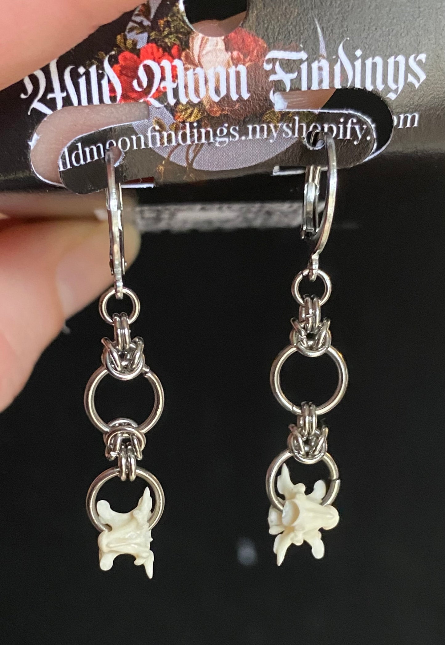 Snake bone earrings