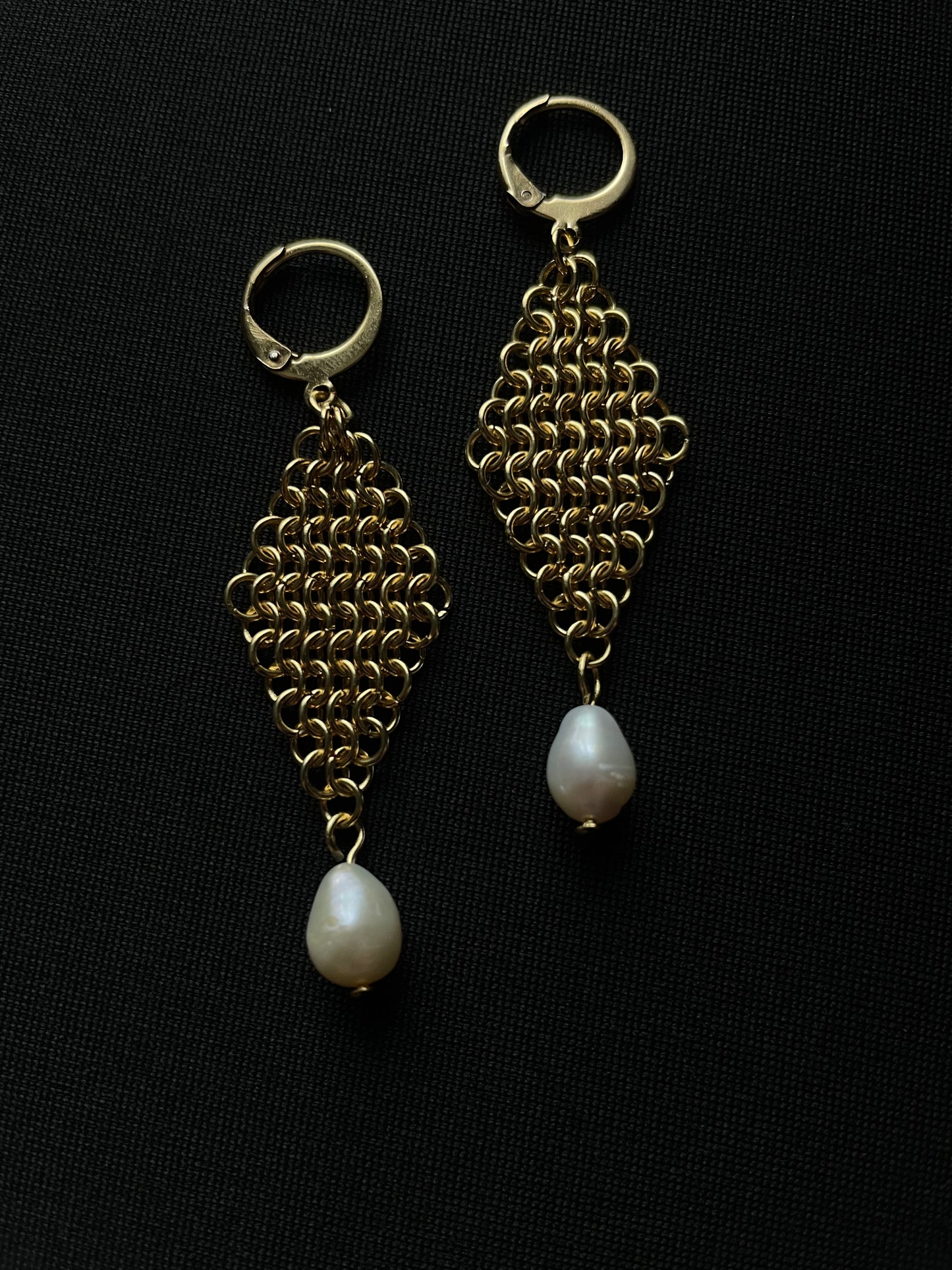 Chainmail Diamond Earrings