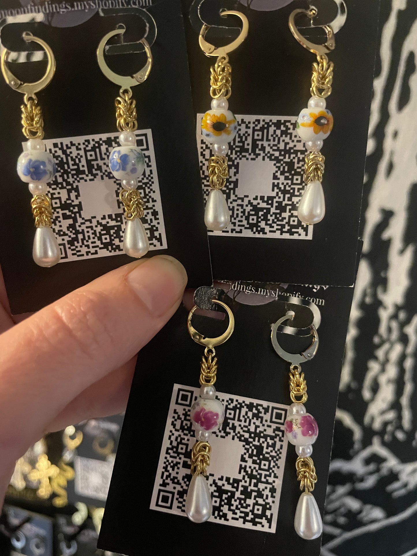 Porcelain Chainmail Earrings
