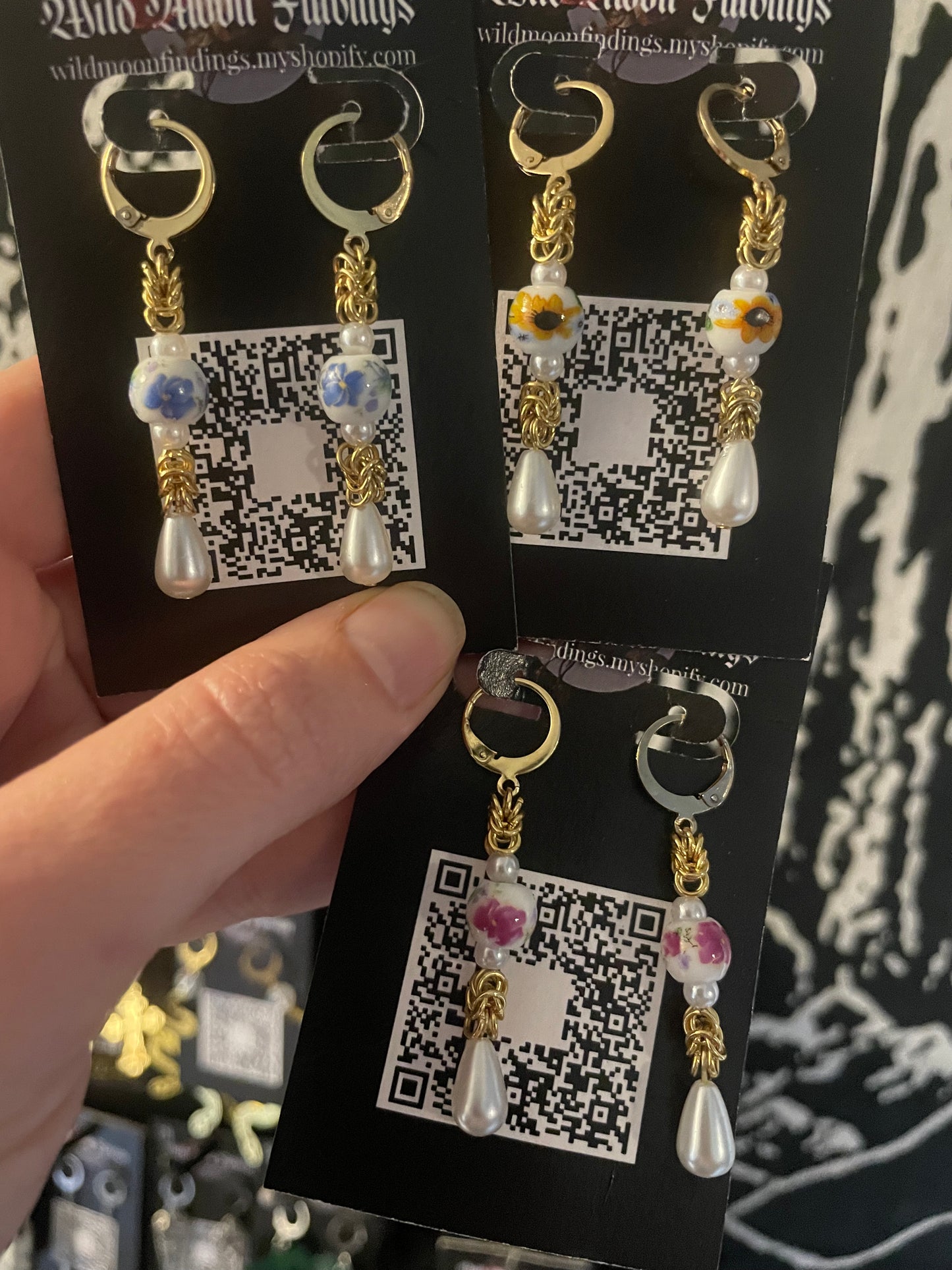Porcelain Chainmail Earrings